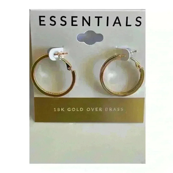 Médium Crystal Inside Out Medium Hoop In Gold Plate Earrings - Picture 3 of 10